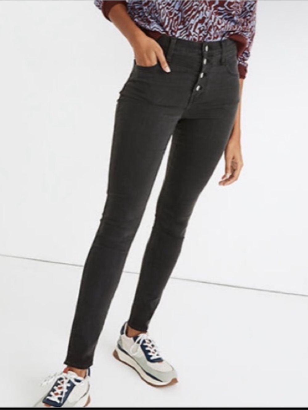 The Madewell 10" High-Rise Roadtripper Jeans in Button-Front Yoke Edition, EUC!